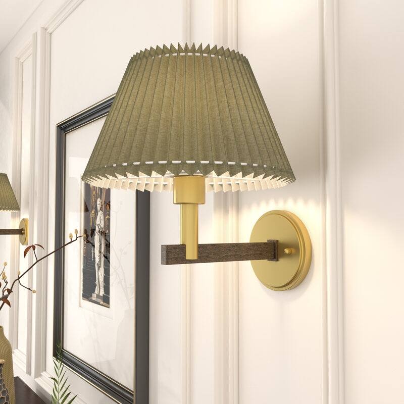 Acroma 1-light Modern Statement Sconce Fabric Wall Light - 11.4'' W * 12.5'' D * 12.8'' H