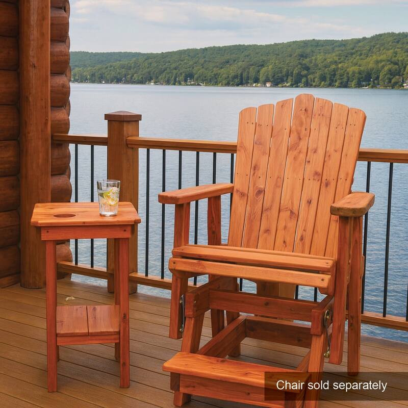 American Furniture Classics Natural Red Cedar Balcony Height Side Table - 28.75 H x 16 W x 17.75 D