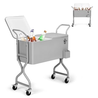 80 QT Gray Detachable Outdoor Cooler Cart - 80QT