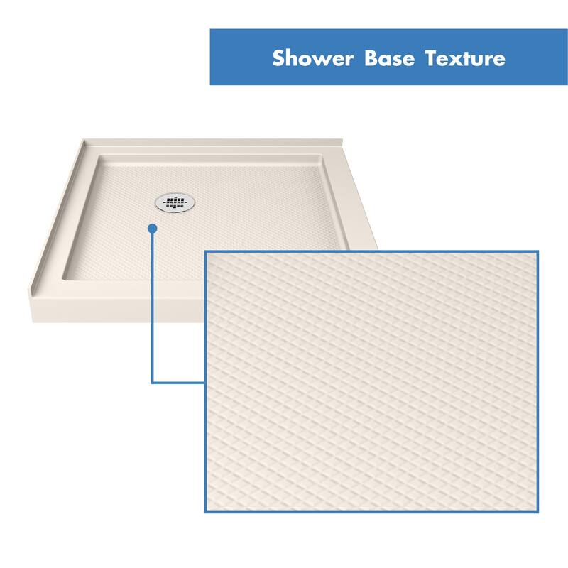 DreamLine SlimLine 42 in. D x 42 in. W x 2 3/4 in. H Double Threshold Shower Base - 42" x 42"