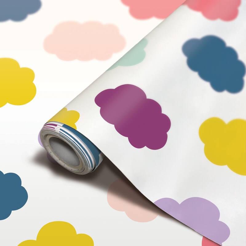 Teacher Created Resources Peel and Stick Decorative Paper Roll, 17-1/2" x 10 ft, Oh Happy Day Clouds