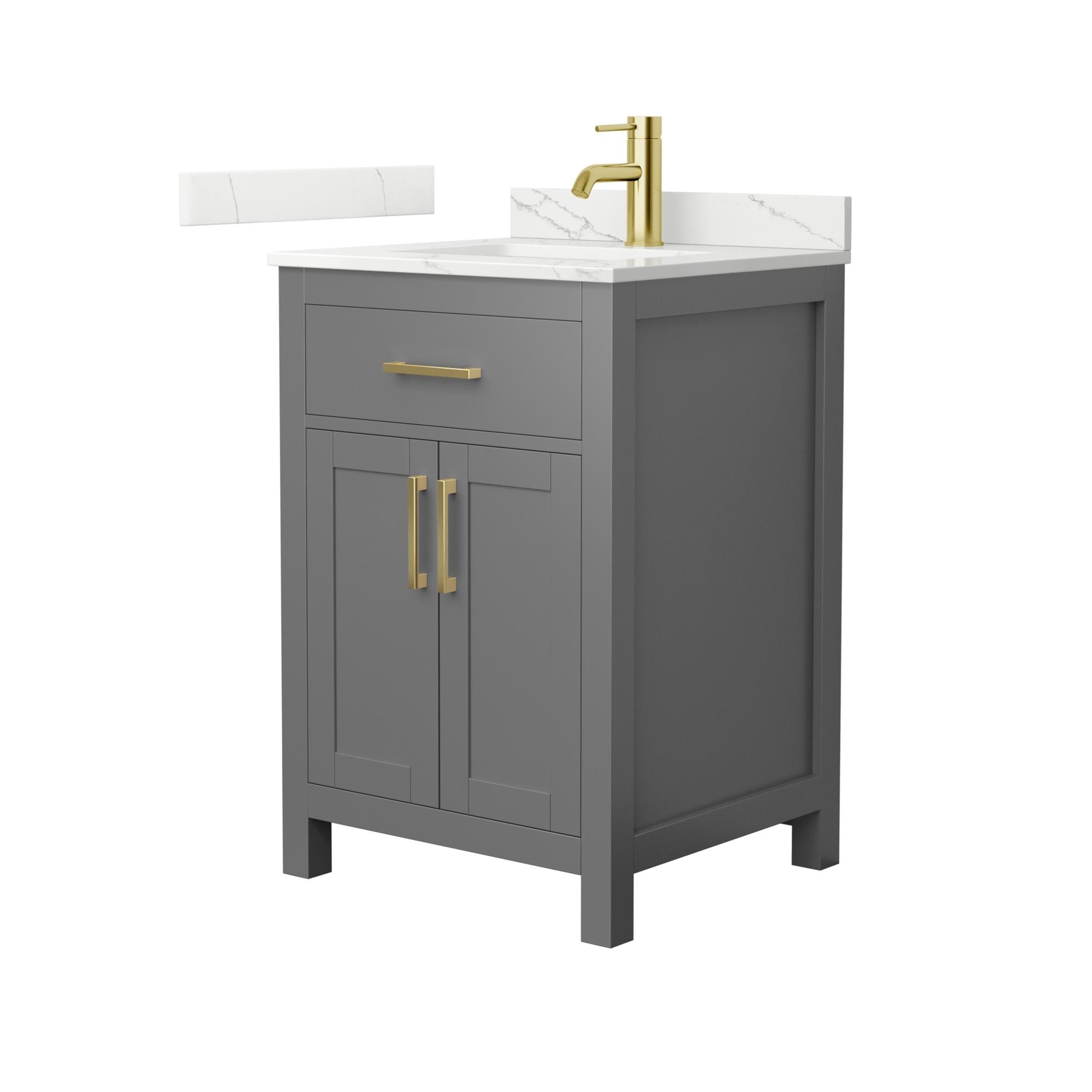 Wyndham Collection Beckett 24-inch Single Vanity, Quartz Top