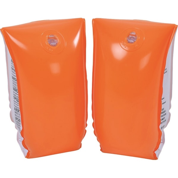 Set of 2 Orange Inflatable Swimming Pool Arm Floats for Kids 6-12 Years
