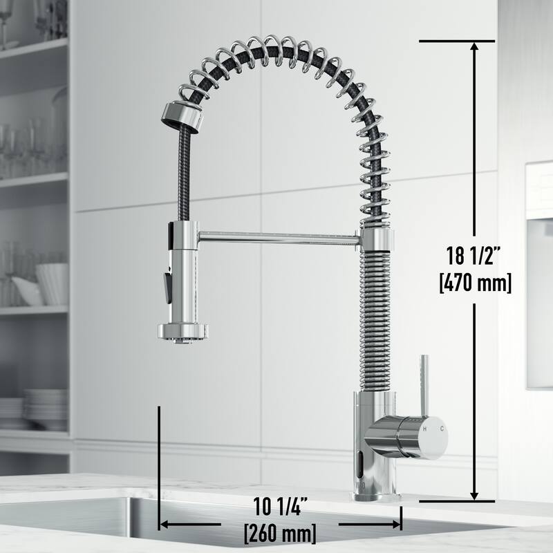 VIGO Edison 19" H Single Handle Pull-Down Sprayer Kitchen Faucet Set with Touchless Sensor