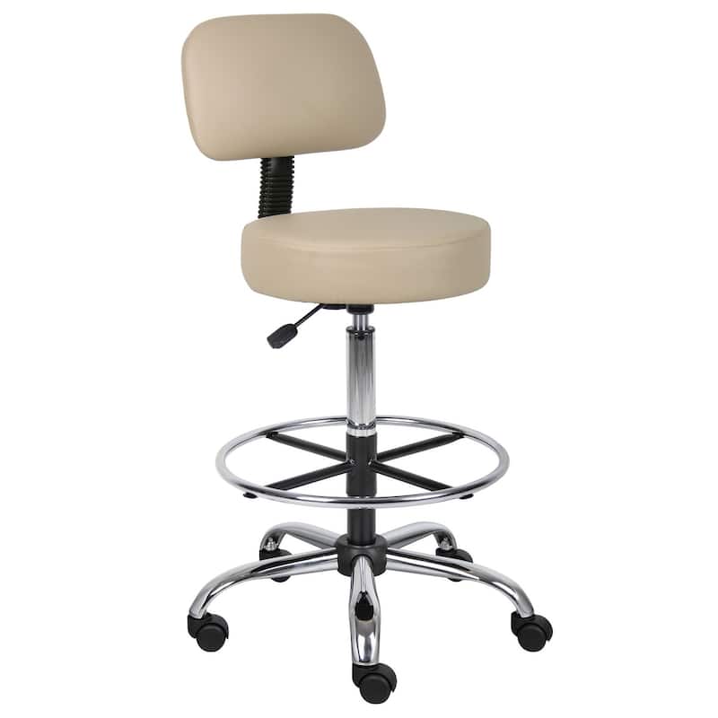 Boss Be Well Antimicrobial Adjustable Drafting Stool with Back