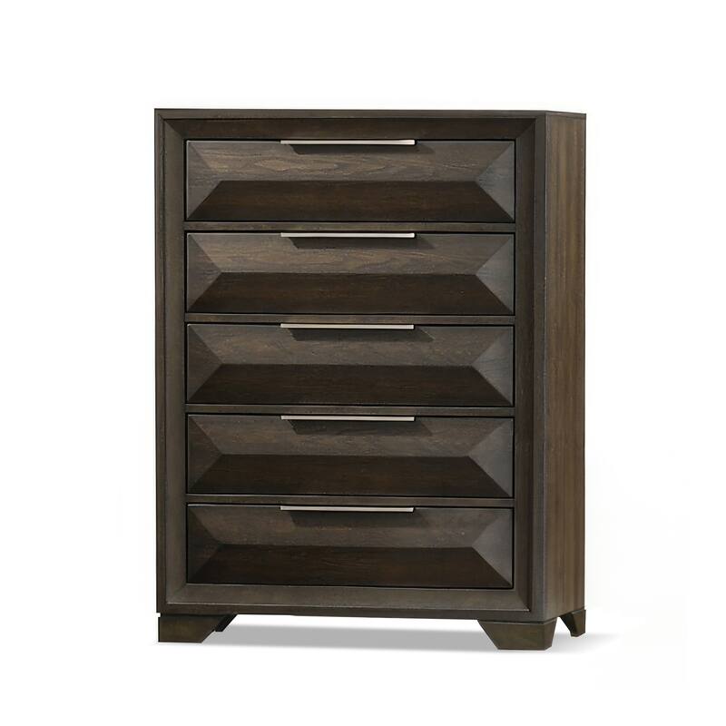 Furniture of America Uppon Espresso Wood 6-Piece Panel Bedroom Set