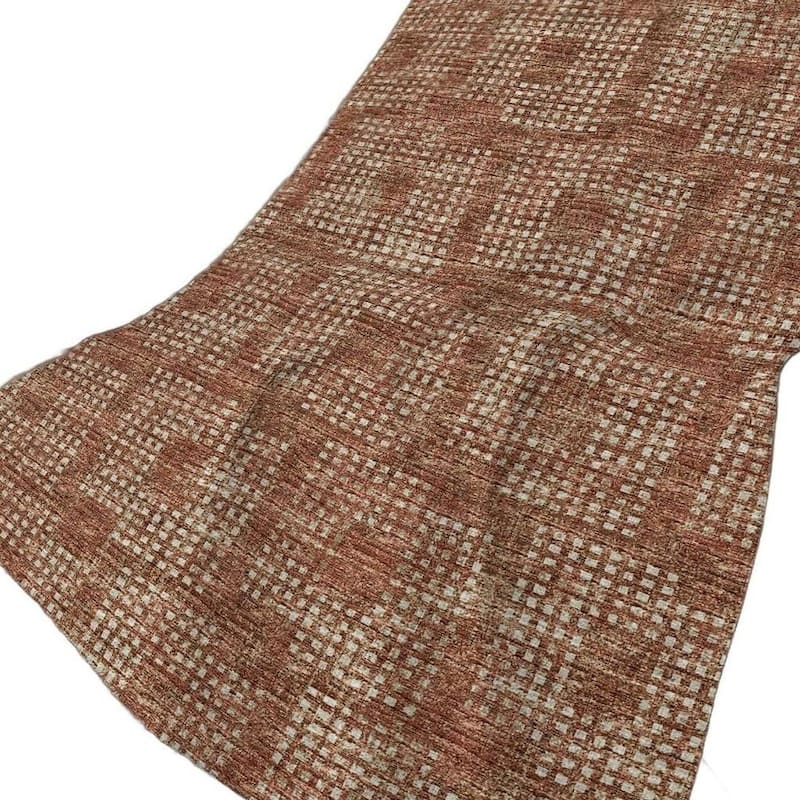 HomeRoots 50" X 70" Brown And Beige Geometric Polyester Woven Plush Throw Blanket