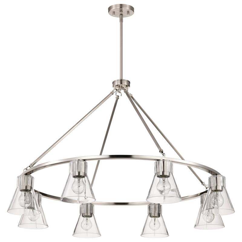 Gianna 8 Light Chandelier Brushed Nickel Finish Clear Glass - Brushed Nickel
