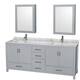 Option Gray, White Carrara Marble Top, Chrome Trim