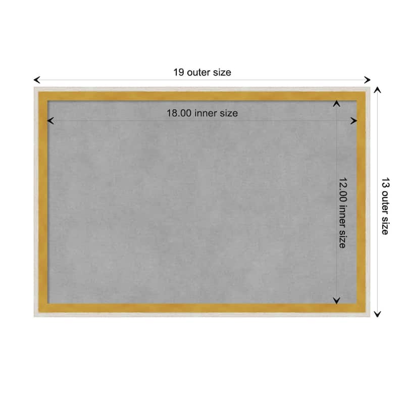 Amanti Art Paige White Gold Framed Magnetic Board - Board Size 18x12