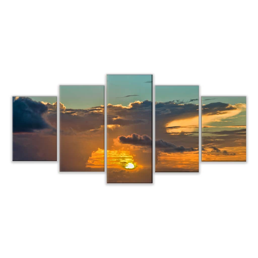 Ready2HangArt 'Ocean Fire' 5-Piece Wrapped Canvas Wall Art Set
