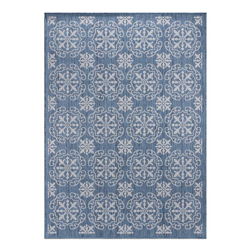 World Rug Gallery Transitional Geometric Textured Flat Weave Indoor/Outdoor Area Rug