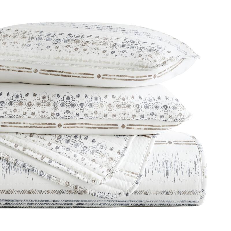 Becky Cameron All Season 3 Piece Striped Reversible Quilt Set