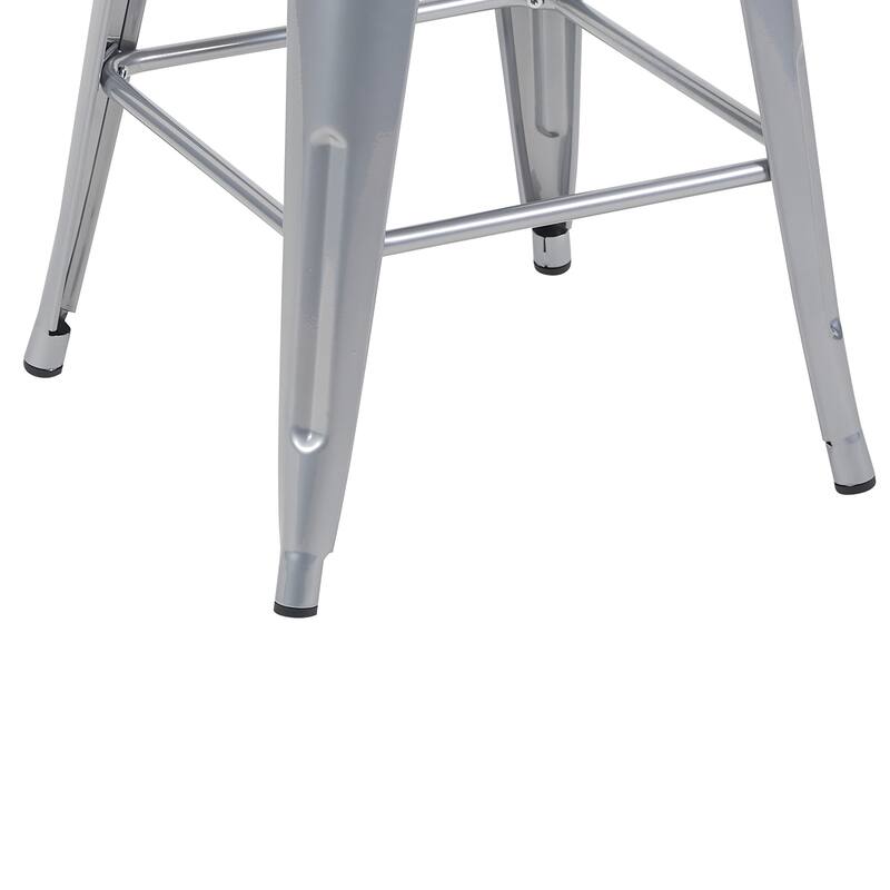 AC Pacific 24 Inch Industrial Stackable Metal Counter Stools Set of 2
