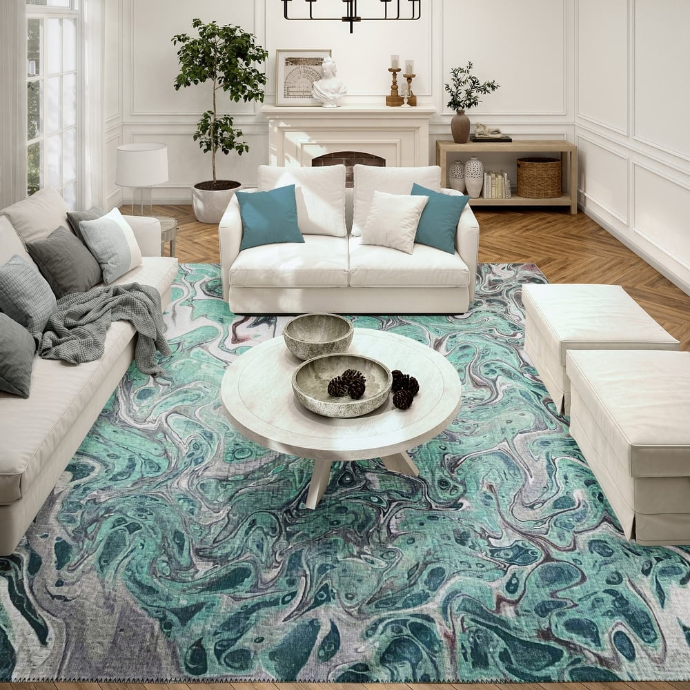 Indoor/ Outdoor Addison Karina Abstract Washable Area Rug