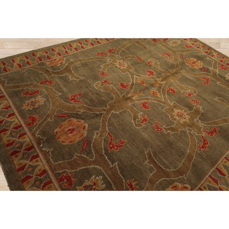 8x10 Hand Knotted Wool Moss Plush Pile Tibetan Arts & Crafts Swiss Wash Rug - 8' x 10'