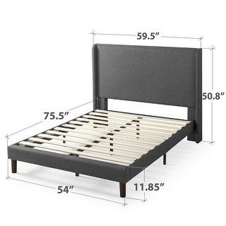 Priage by Zinus Upholstered Wingback Platform Bed