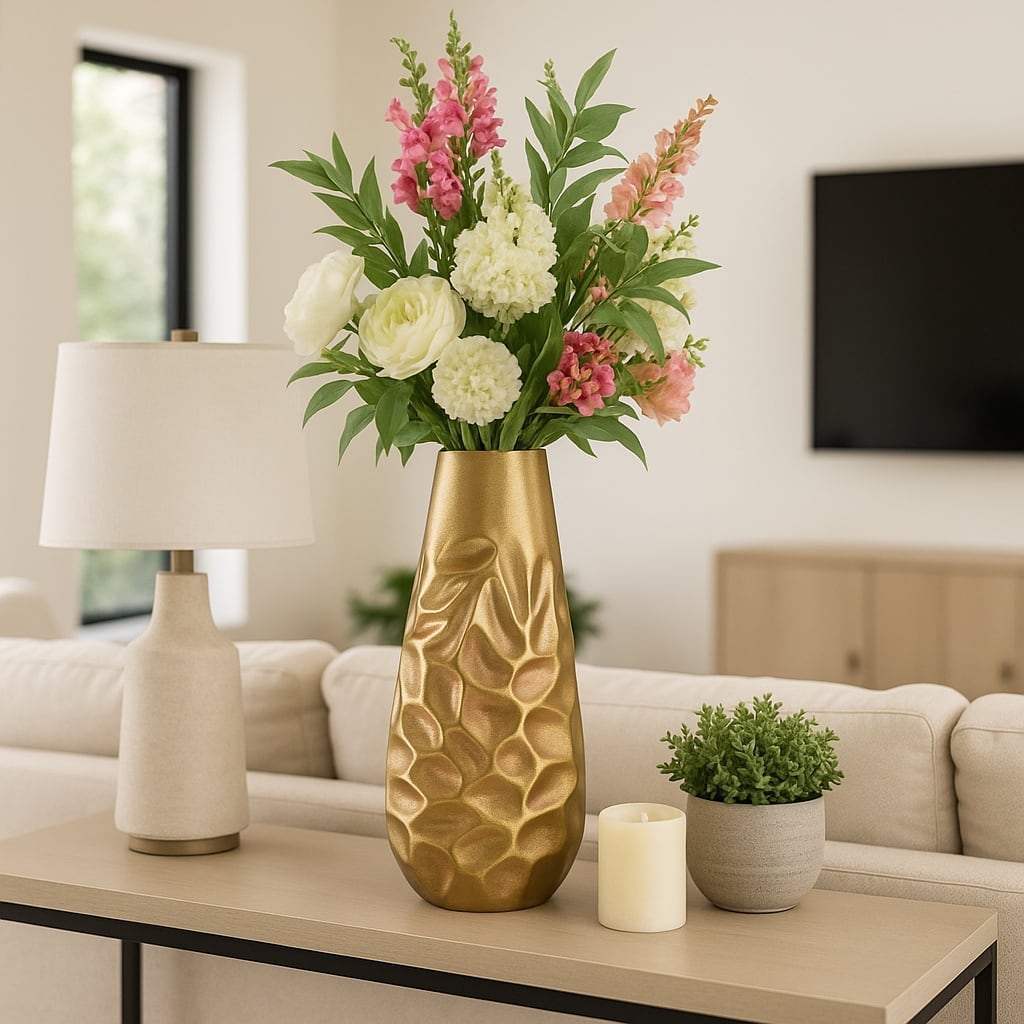 Metal Cartwright Hammered Textured Vase - Bronze, 19 in.