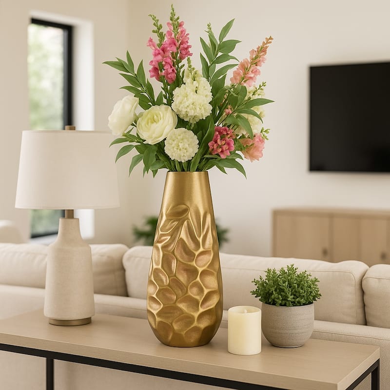 Metal Cartwright Hammered Textured Vase - Bronze, 19 in. - Bronze/ Copper - 19.0"