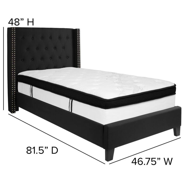 Tufted Upholstered Platform Bed w/ Memory Foam Pocket Spring Mattress