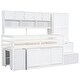 preview thumbnail 11 of 29, Efficient Twin Size Wooden Loft Bed Big Storage, Under-bed Desk, Drawers and Integrated Wardrobe, Mobile Workstation, White