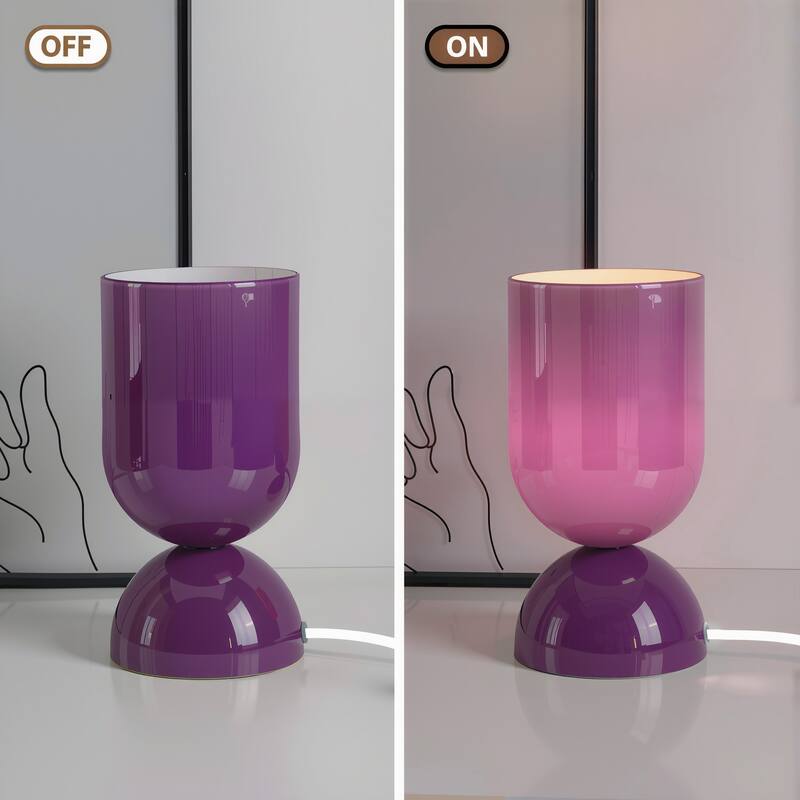 9 in. Modern Glass Small Table Lamp with E12 Base (Bulb not included)