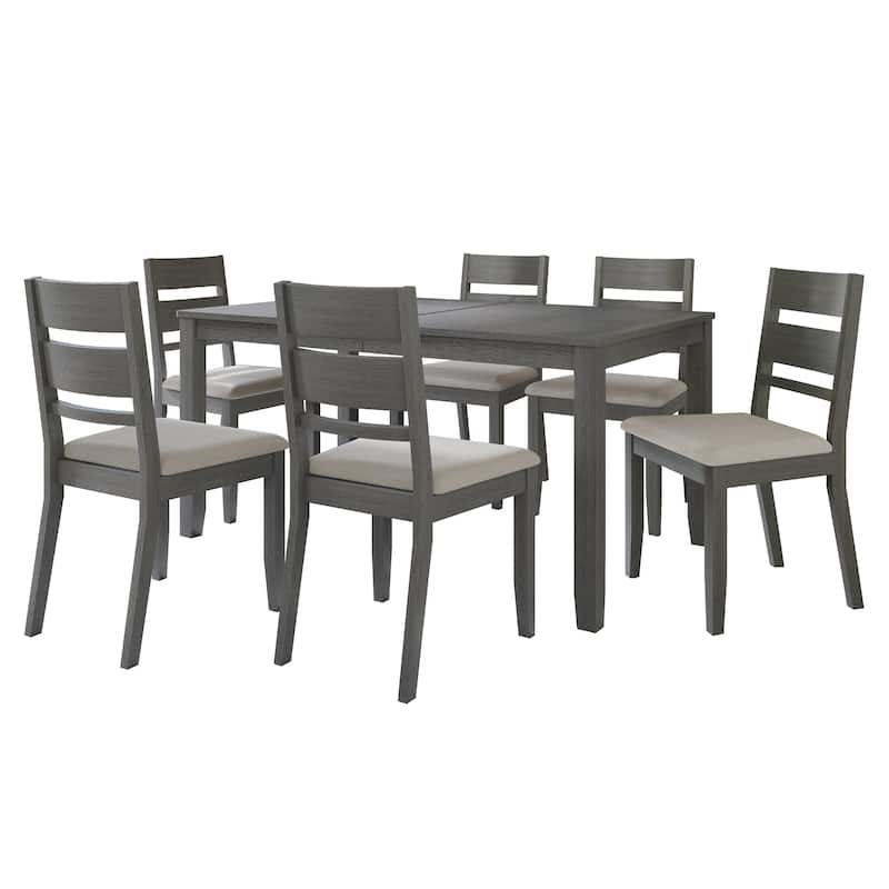 CraftPorch Elegant 7-piece Wooden Dining Set - Grey