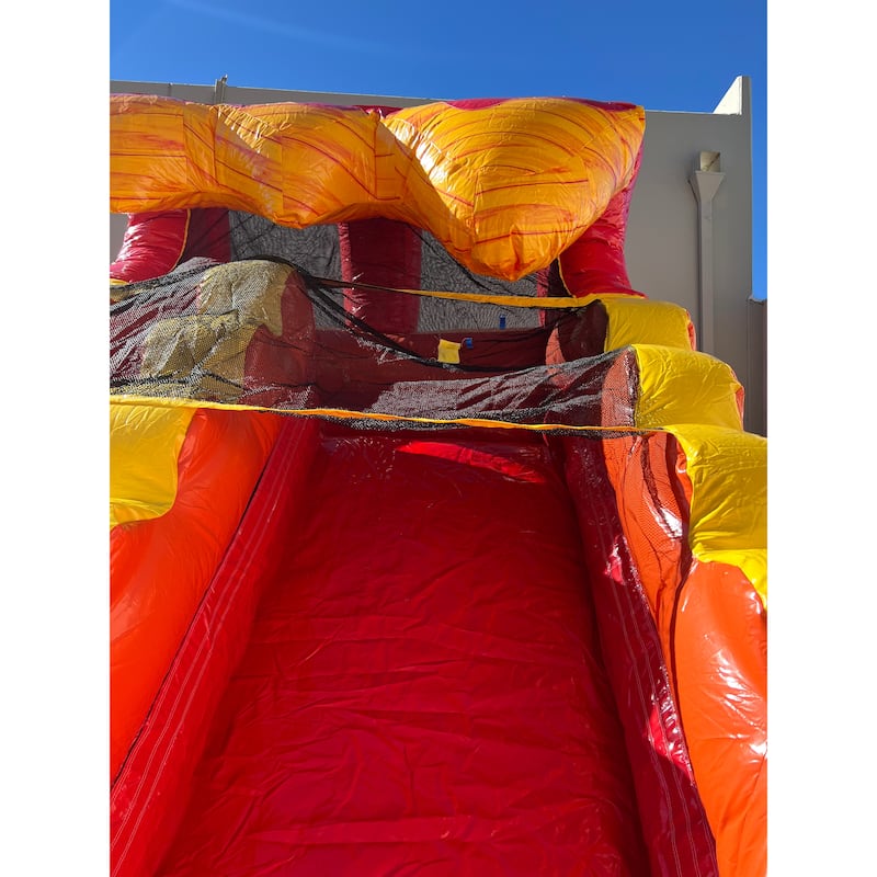 Jingo Jump 15FT Volcano Water Slide - 15′ H x 30′ L x 11′ W