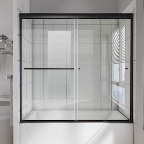 60"×58" Double Sliding Semi-Frameless Shower Tub Door