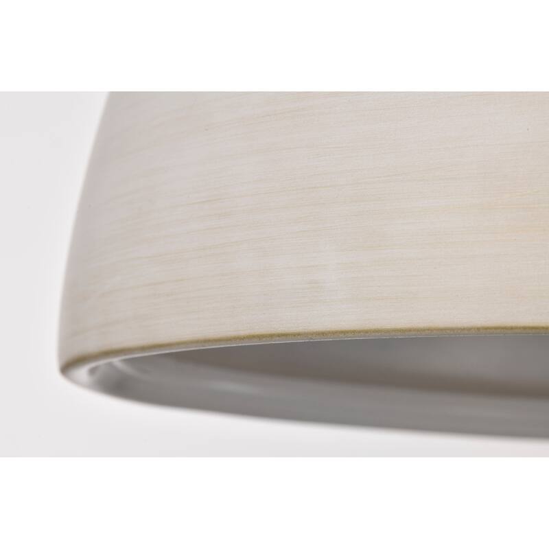 Collins 14 Inch Pendant with White Ceramic - Brushed Brass