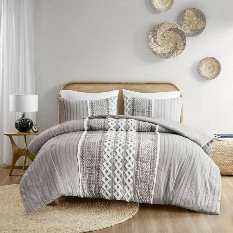 GDF Studio - Imani Cotton Printed Comforter Set with Chenille Detailing