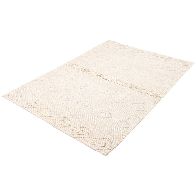 ECARPETGALLERY Braid weave Sienna Cream Wool Rug - 6'2 x 9'2