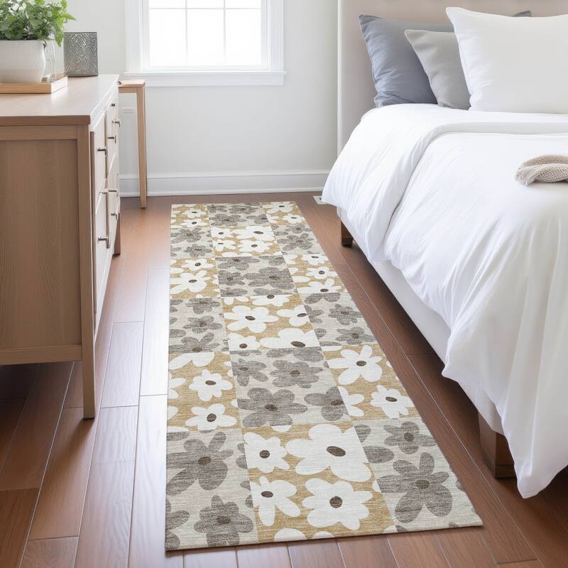 Machine Washable Indoor/ Outdoor Floral Krissy Chantille Rug