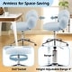 preview thumbnail 13 of 22, Armless Desk Chair Makeup Vanity Chair with Wheels and Adjustable Height Office Chair Criss Cross Cross-Legged Chair