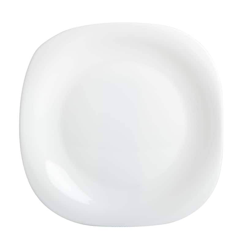 Gibson Home Ultra Soft-Square 18-Piece Dinnerware Set, Opal Glass