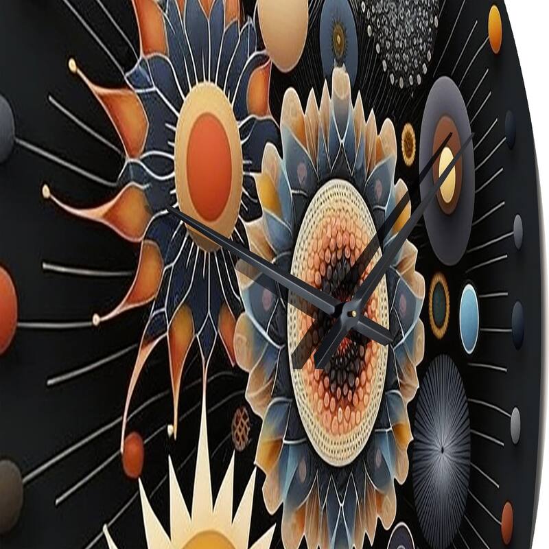 Designart "Geometry Of Spirit Spiritual Abstract V" Modern Geometric Oversized Wall Clock