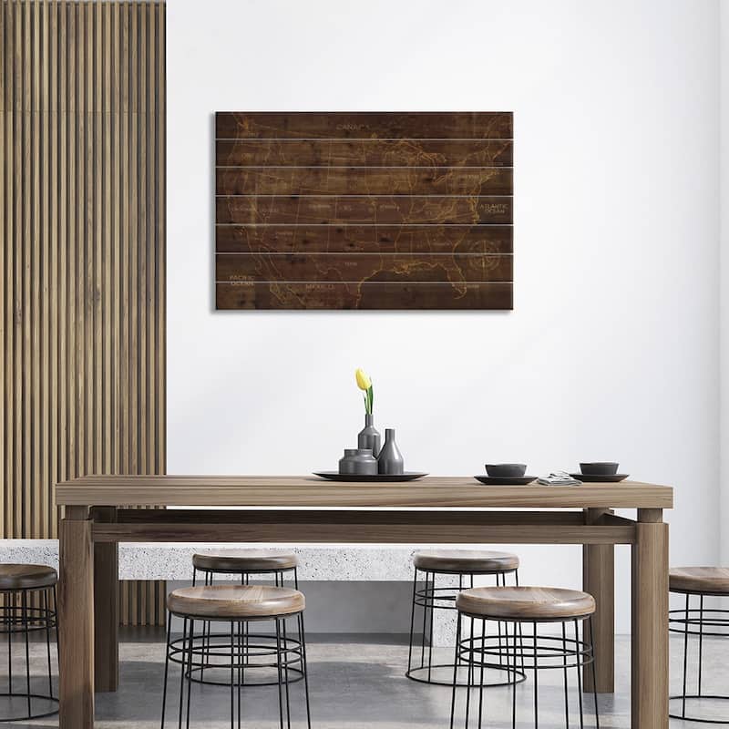 United States Print On Wood by Luke Wilson - Multi-Color