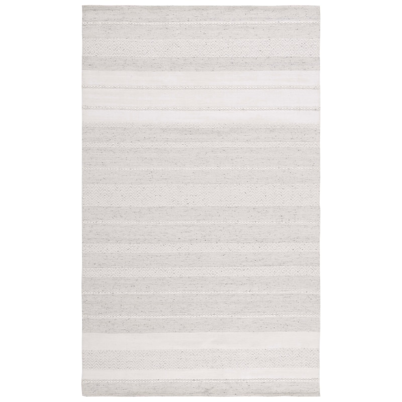 SAFAVIEH Handmade Kilim Petya Farmhouse Stripe Rug - 5' x 8' - Ivory/Grey