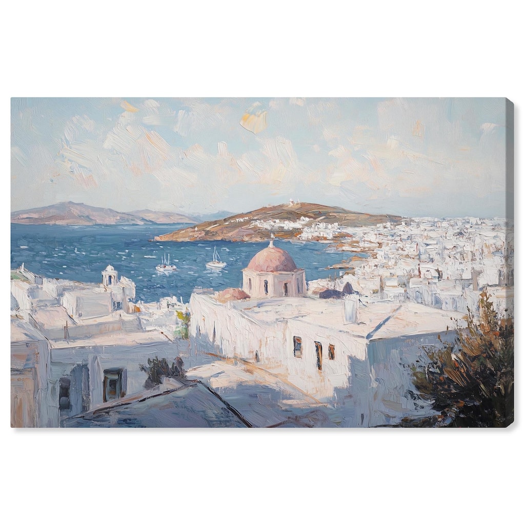 Early Morning Greece Canvas by Art Remedy, Gallery Wrapped