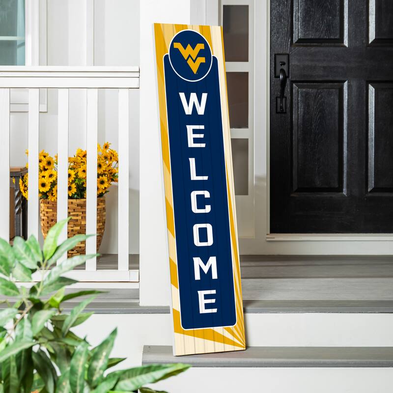 47" Porch Leaner Welcome Wall Sign, West Virginia University - Blue