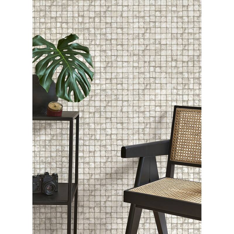 Advantage Kingsley Off-White Tiled Wallpaper