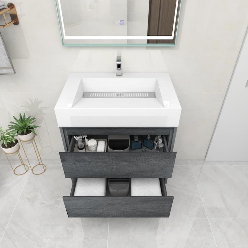Victoria 30" Wall Mounted Modern Vanity with Acrylic Sink