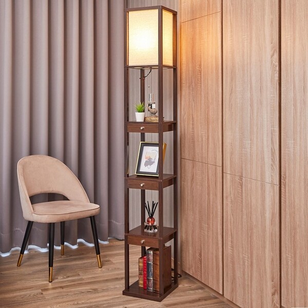 Bed bath and beyond floor lamp with shelves hotsell