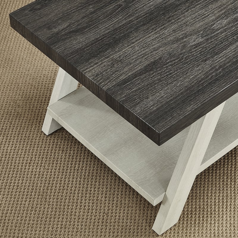 Contemporary Wood Shelf Side Table