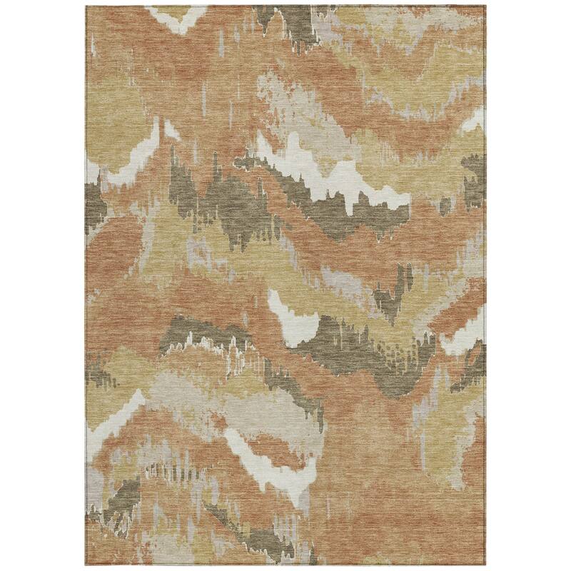 HomeRoots Abstract Transitional Rectangle Outdoor Rug