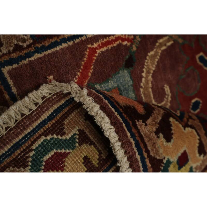 Hand Knotted Oriental 100% Wool Carpet Traditional Geometric Brown Peshawar Area Rug - 3' 1'' X 2' 0''