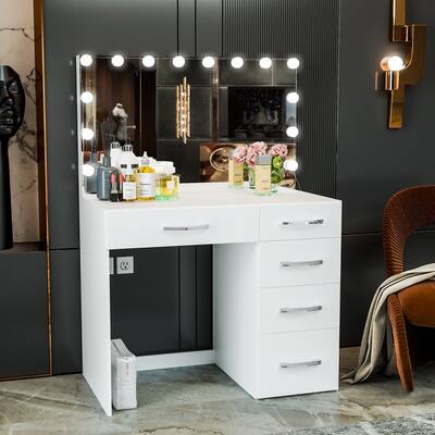 Boahaus Saranya Dressing Table, Light Bulbs