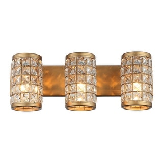 3-Light Brushed Gold Modern/Contemporary Wall Sconce - 21.65 inches Lx ...