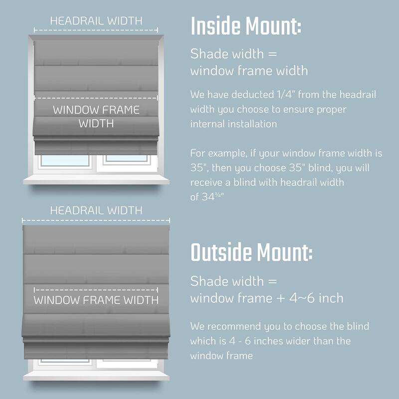 Roman Shades for Windows, 100% Blackout Shades, Cordless Pull Down Window Shades, Shades for Indoor Windows