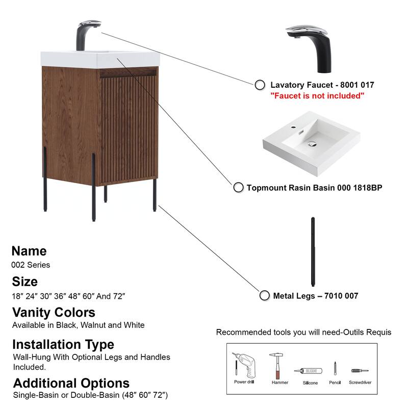 Ripple 18" Single Bathroom Vanity Set